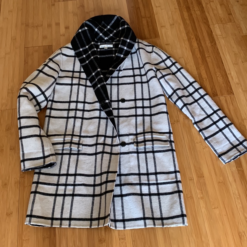 🖤Plaid double face wool reversible 2-in-1 coat FIRM📍EXTRA PICS📍 - Picture 7 of 16